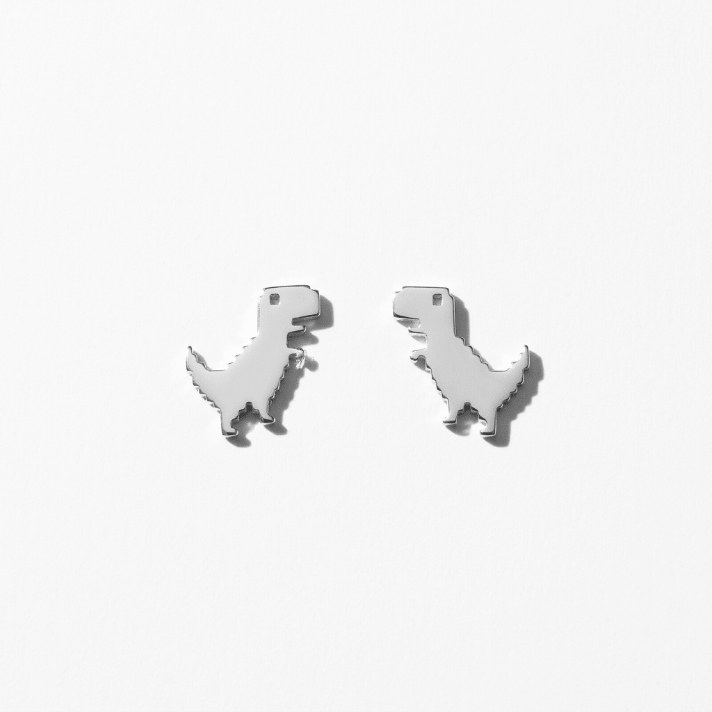 Dinosaur stud earrings stainless steel - Stellify Jewellery