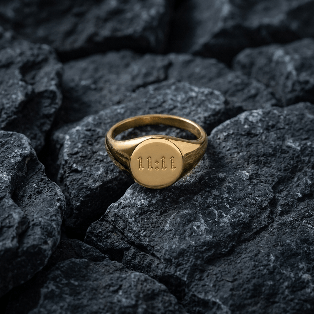 Angel number 11:11 signet ring - Stellify Jewellery