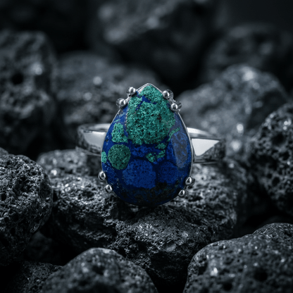 Azure Malachite Ring - A Gemstone of Heavenly Beauty - Stellify Jewellery