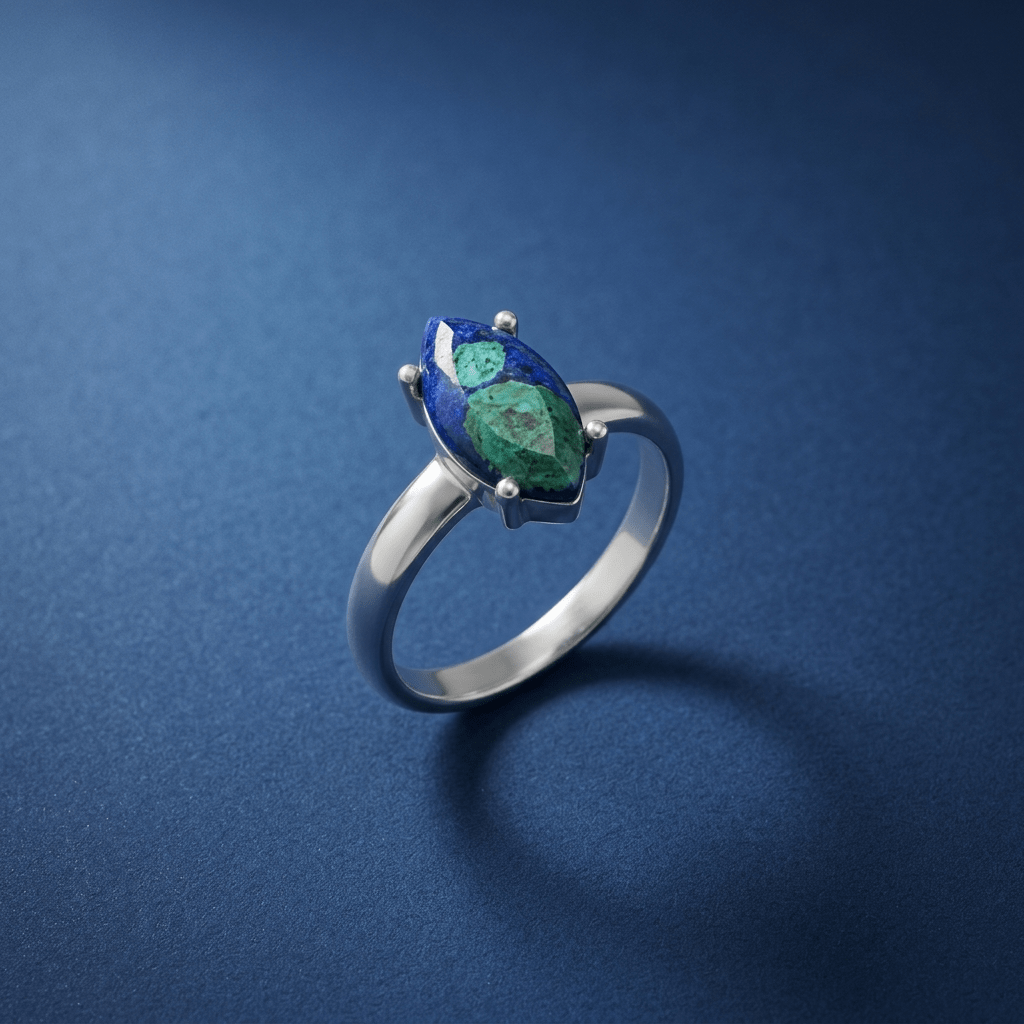 Azurite Malachite, Sterling Silver 925 ring - Stellify Jewellery