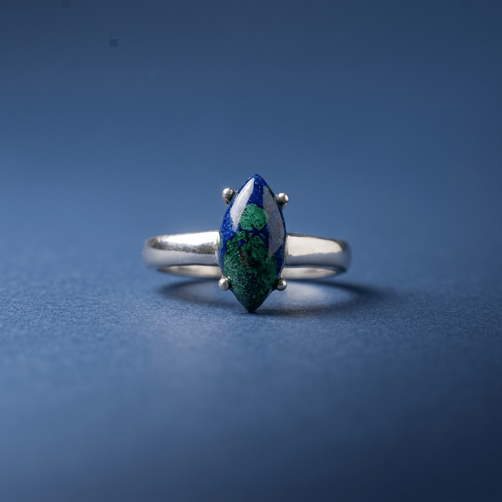 Azurite Malachite, Sterling Silver 925 ring - Stellify Jewellery