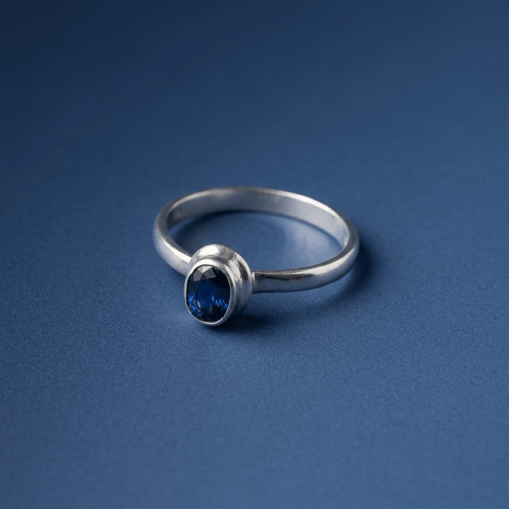 Blue Sapphire, Sterling Silver ring - Stellify Jewellery