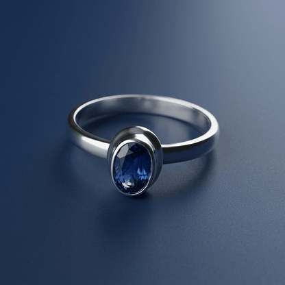 Blue Sapphire, Sterling Silver ring - Stellify Jewellery