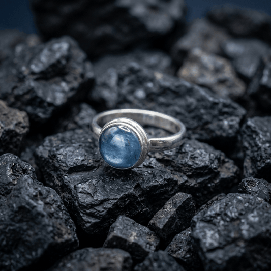 Blue Touramaline gemstone Sterling Silver ring - Stellify Jewellery