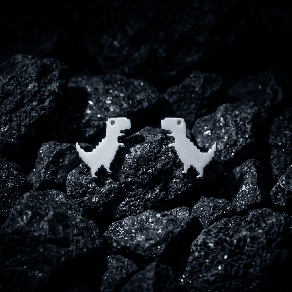 Dinosaur stud earrings stainless steel - Stellify Jewellery