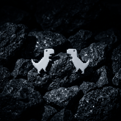 Dinosaur stud earrings stainless steel - Stellify Jewellery