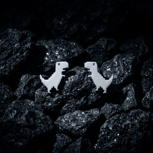Dinosaur stud earrings stainless steel - Stellify Jewellery