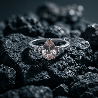 Elegance Ring-1.55ct Morganite-Sterling Silver - Stellify Jewellery