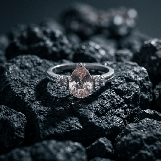 Elegance Ring-1.55ct Morganite-Sterling Silver - Stellify Jewellery