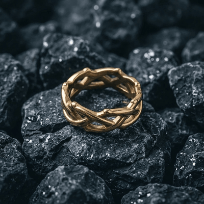 Gold, crown of thorns ring - Stellify Jewellery