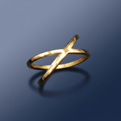 Gold X 'Kiss' ring - Stellify Jewellery