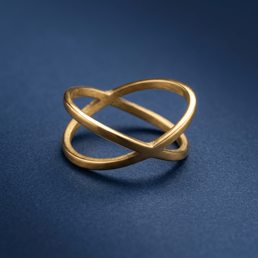 Gold X 'Kiss' ring - Stellify Jewellery