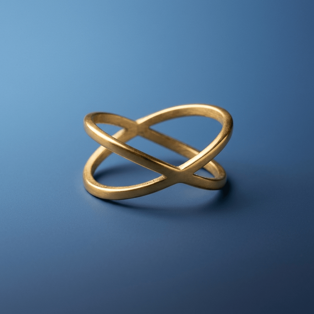 Gold X 'Kiss' ring - Stellify Jewellery