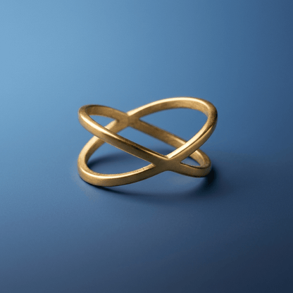 Gold X 'Kiss' ring - Stellify Jewellery