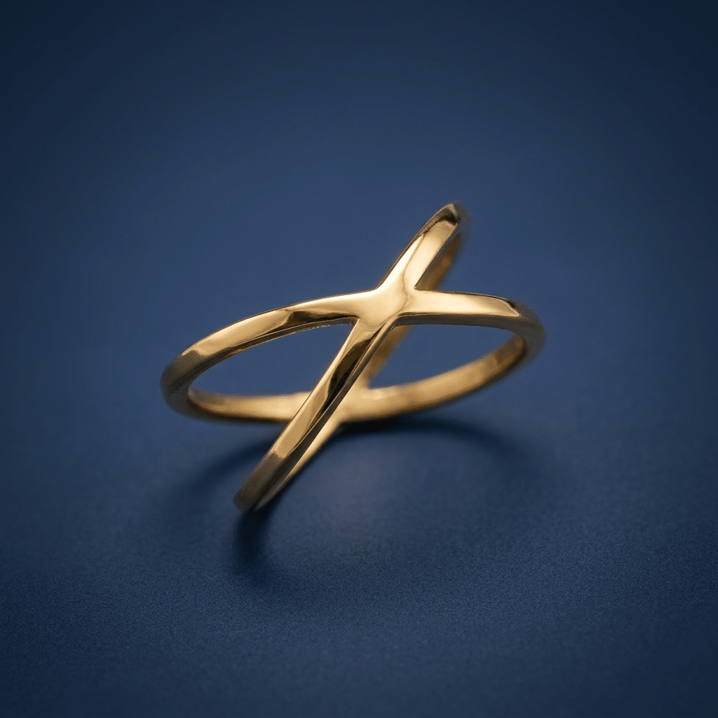 Gold X 'Kiss' ring - Stellify Jewellery