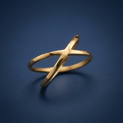 Gold X 'Kiss' ring - Stellify Jewellery