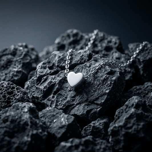 Silver heart pendant, necklace stainless steel - Stellify Jewellery