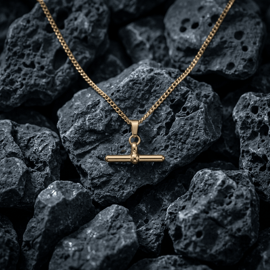 T Bar 16" - 18" gold necklace. - Stellify Jewellery