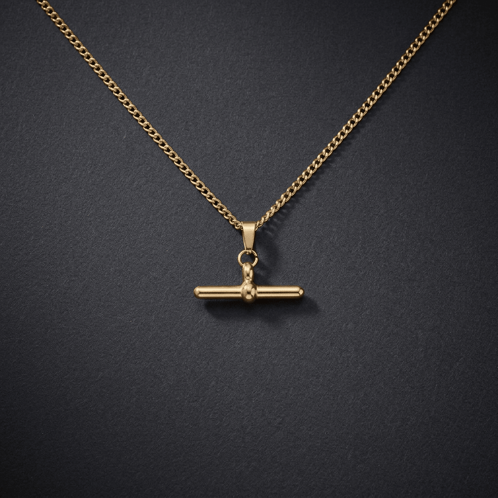 T Bar 16" - 18" gold necklace. Stainless steel, anti tarnish, waterproof, hypoallergenic - Stellify Jewellery