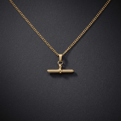 T Bar 16" - 18" gold necklace. Stainless steel, anti tarnish, waterproof, hypoallergenic - Stellify Jewellery
