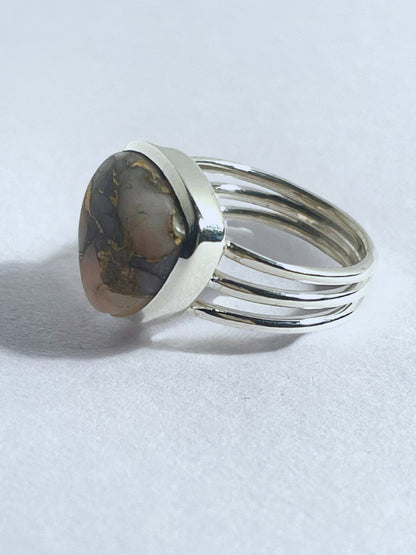 Blooming Agate Trio Band Ring - Stellify