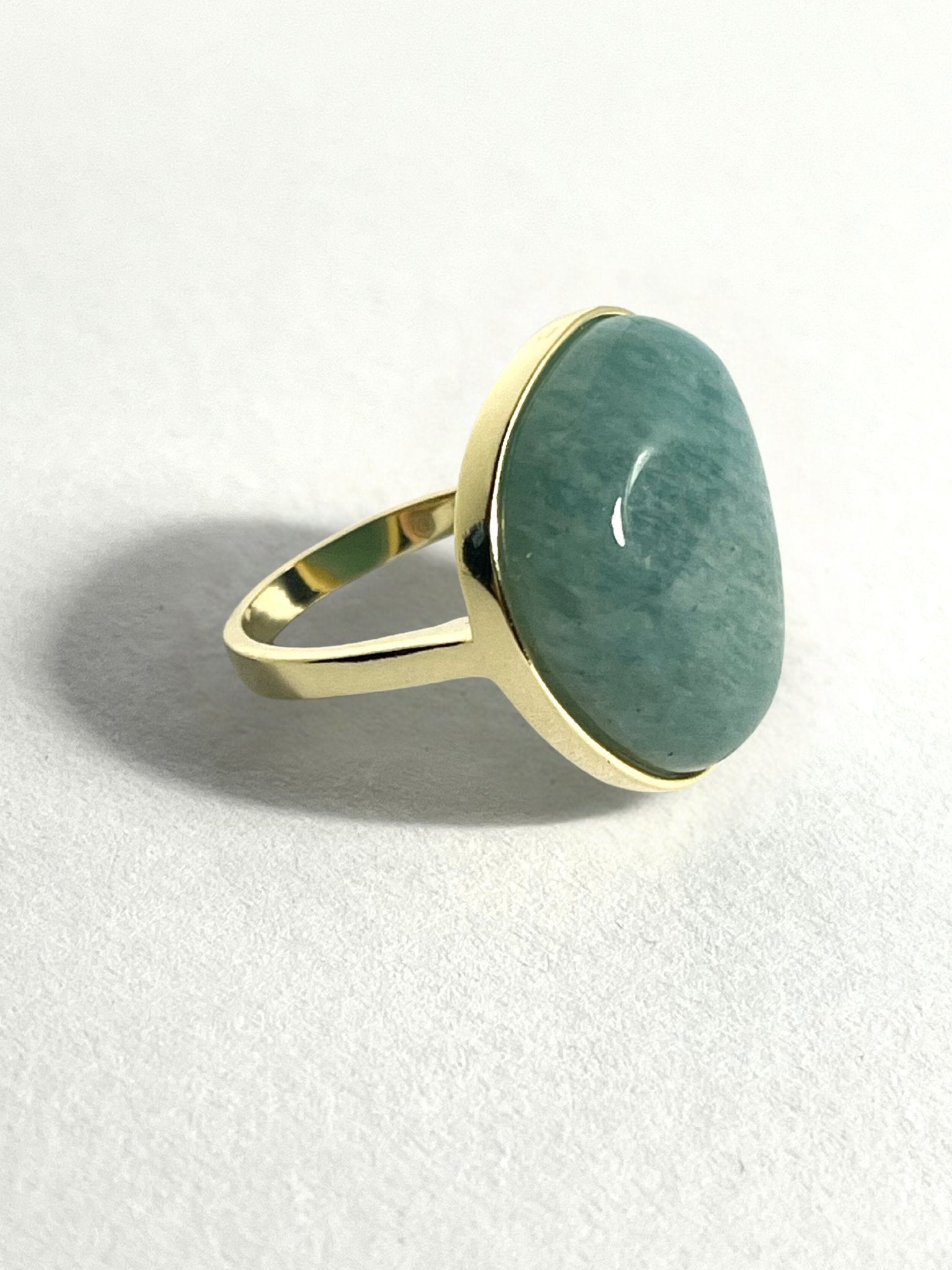 Gold Plated Amazonite Ring - Stellify