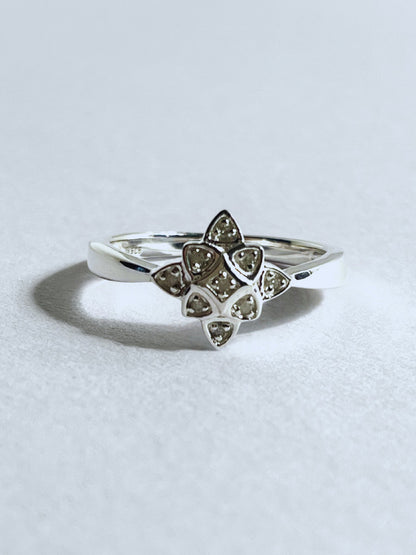 Sterling Silver 0.2 cts White Diamond Pave Setting Ring - Stellify