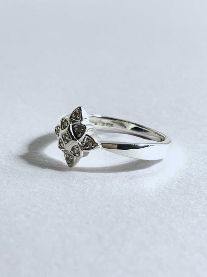 Sterling Silver 0.2 cts White Diamond Pave Setting Ring - Stellify