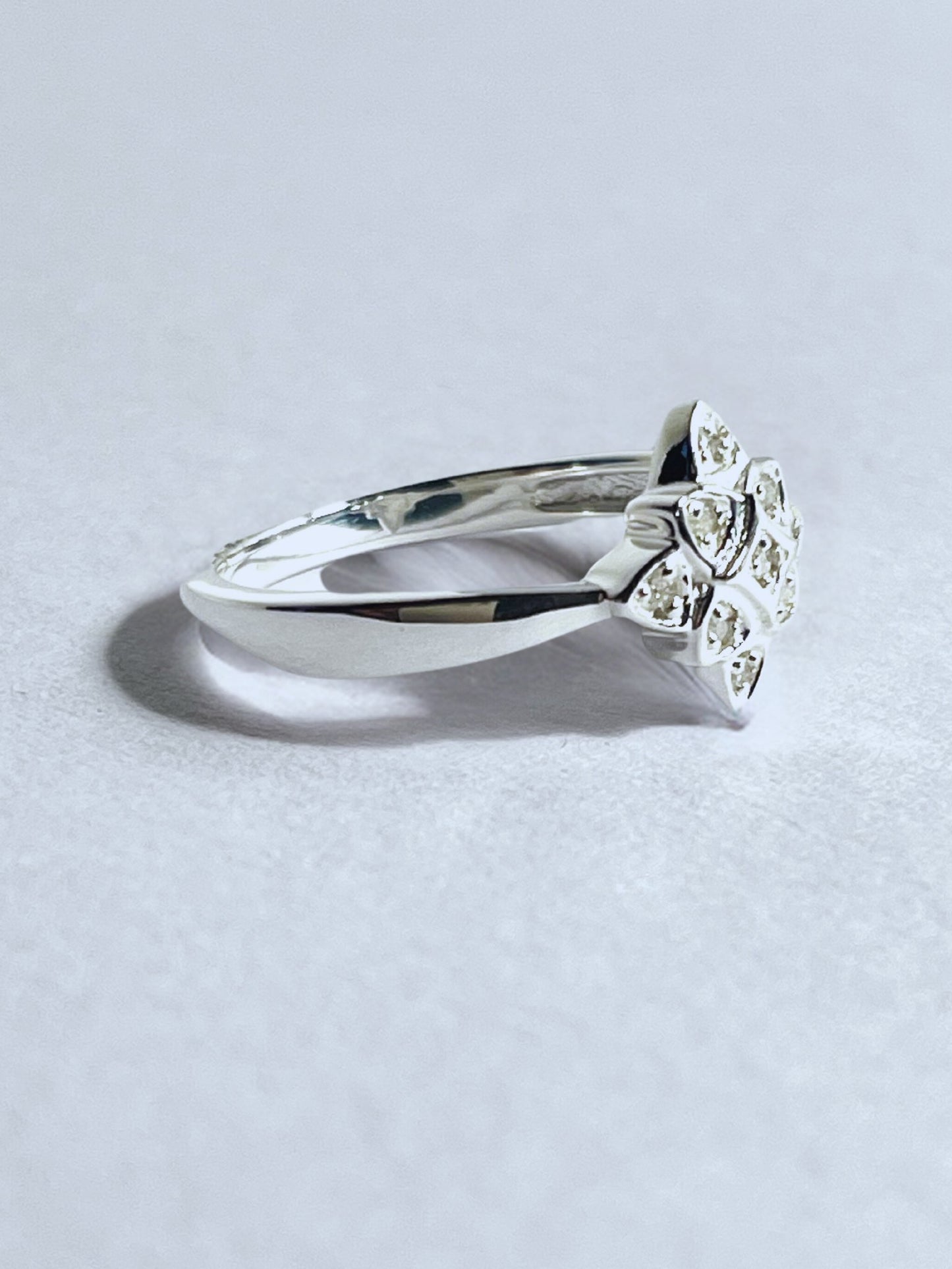 Sterling Silver 0.2 cts White Diamond Pave Setting Ring - Stellify
