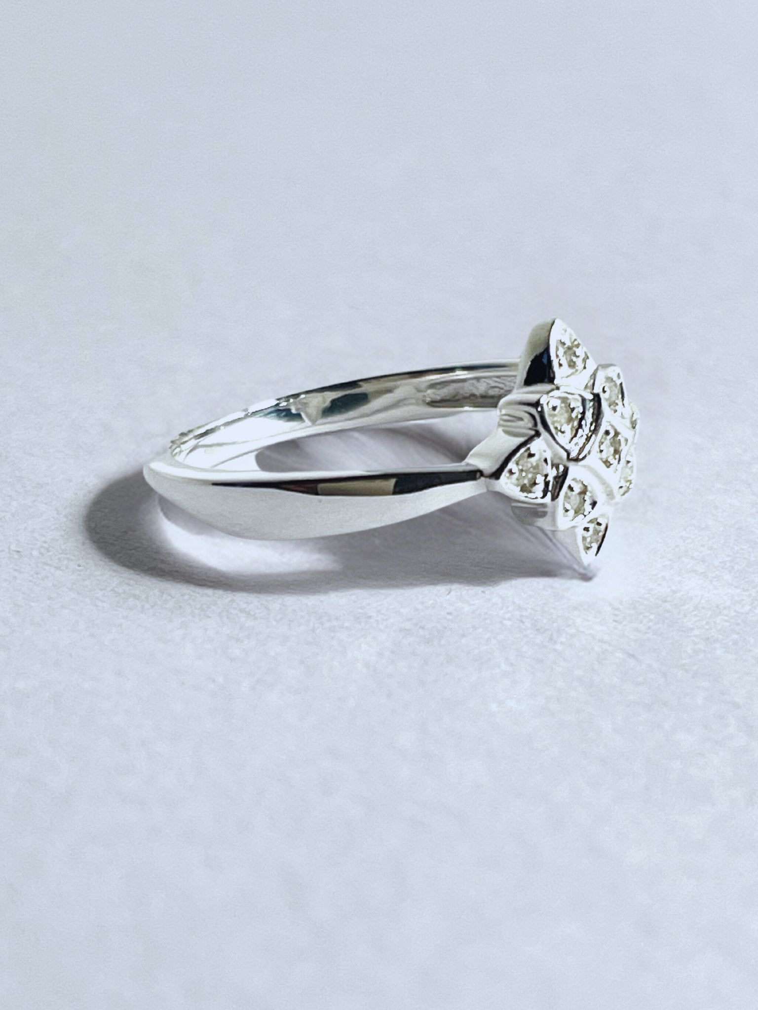 Sterling Silver 0.2 cts White Diamond Pave Setting Ring - Stellify