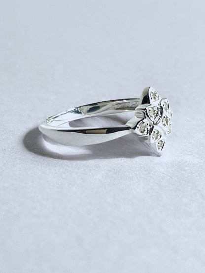 Sterling Silver 0.2 cts White Diamond Pave Setting Ring - Stellify