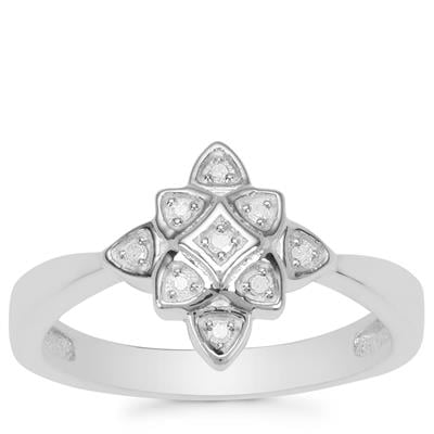 Sterling Silver 0.2 cts White Diamond Pave Setting Ring - Stellify