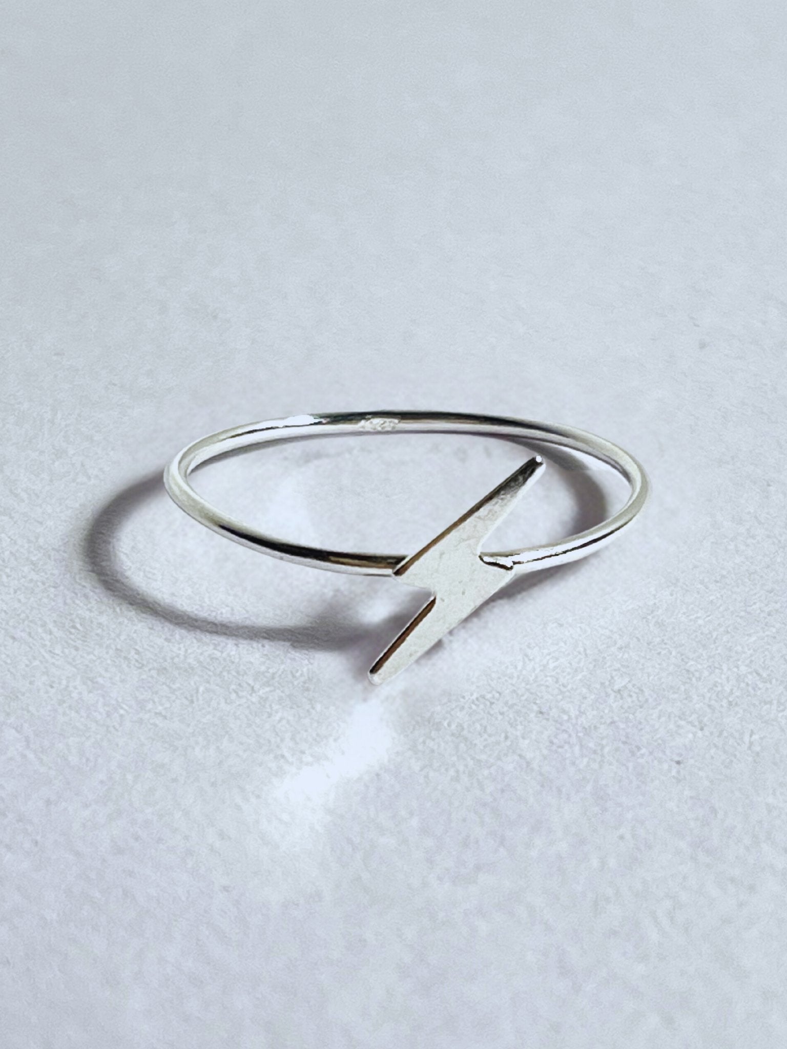 Sterling Silver Lightning Bolt Stacking Rings - Stellify