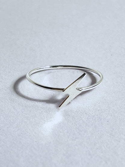 Sterling Silver Lightning Bolt Stacking Rings - Stellify